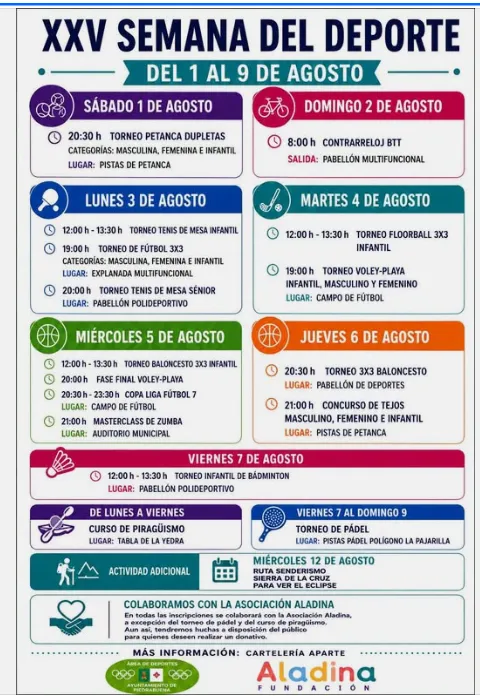 Piedrabuena celebra su XXV Semana del Deporte con fines benéficos