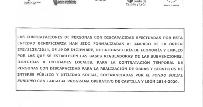 Martiherrero formaliza la contratación temporal de personas con discapacidad