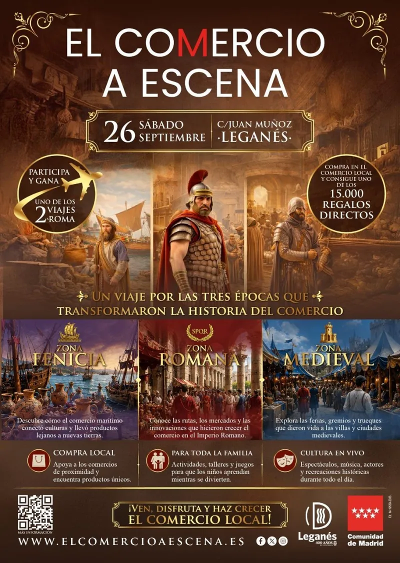 Leganés celebra 'El Comercio a Escena' con recreaciones históricas y miles de regalos