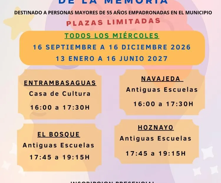 Arranca la nueva temporada del taller de Memoria en Entrambasaguas