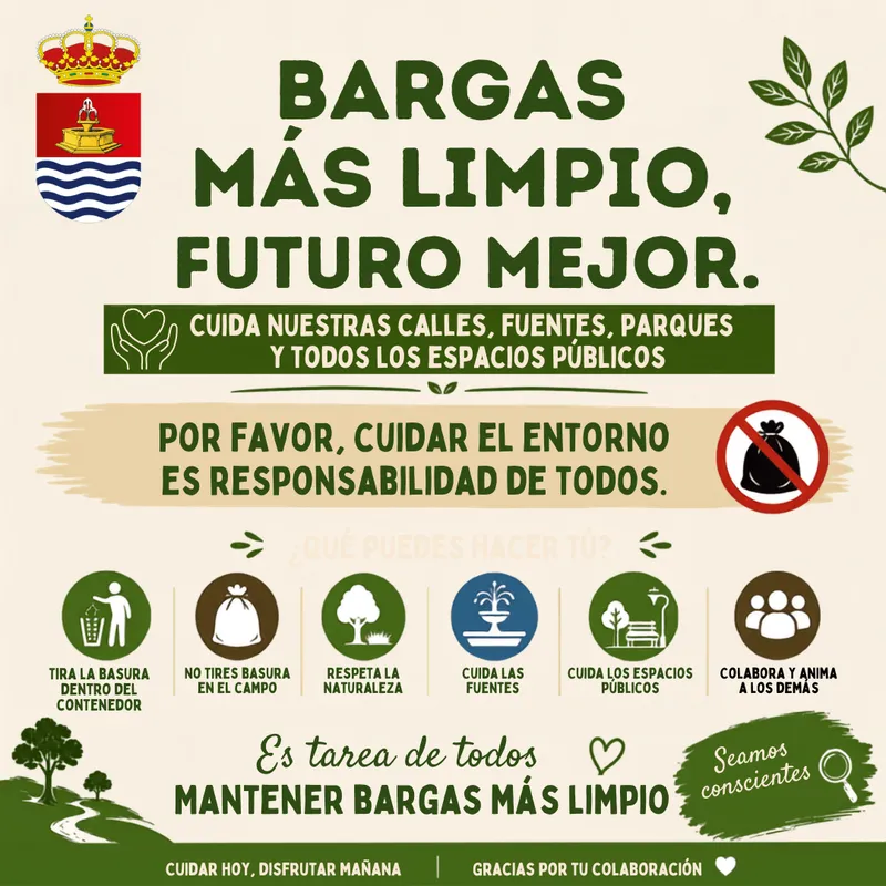Bargas lanza una campaña de concienciación para mantener el municipio limpio