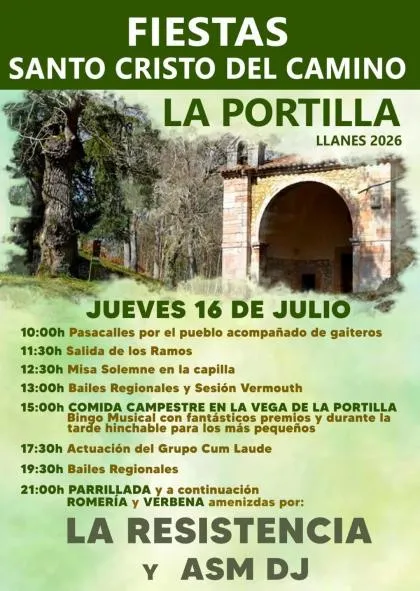 La Portilla celebra la Fiesta del Santo Cristo del Camino con un programa de actividades para el 8 y 16 de julio