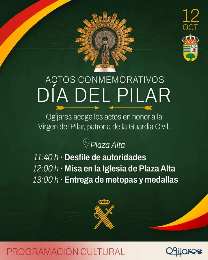 Ogíjares celebra el Día del Pilar con actos en honor a la Guardia Civil