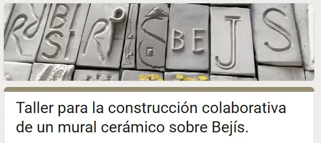 Bejís invita a crear un mural cerámico colectivo con la UPV