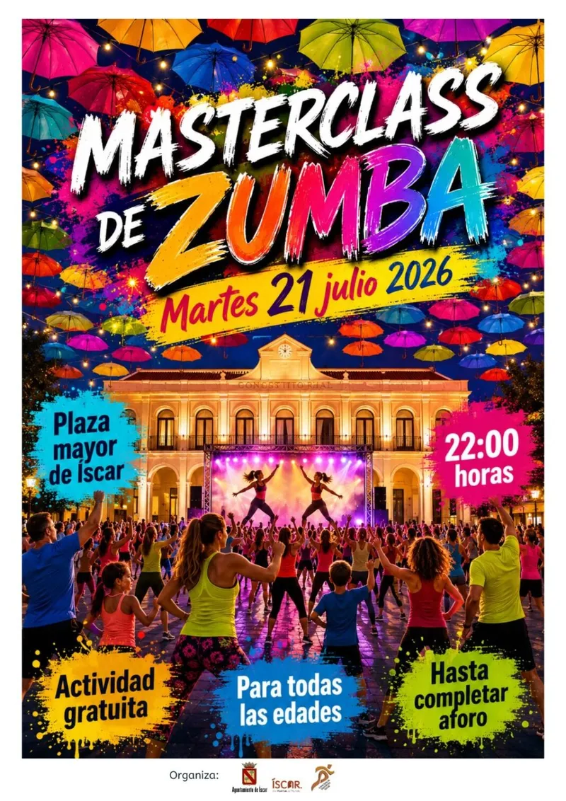 Íscar celebra una Masterclass de Zumba gratuita en la Plaza Mayor