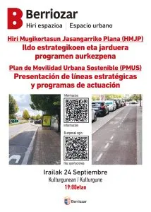 Berriozar presenta su Plan de Movilidad Urbana Sostenible el 24 de septiembre