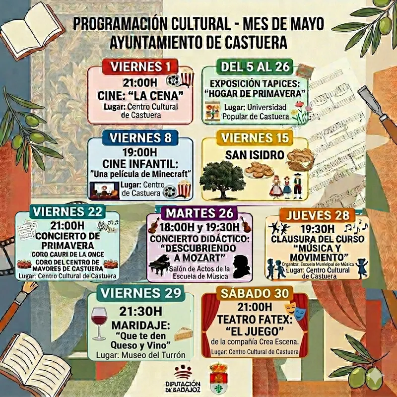 Castuera celebra la cultura con una variada programación para mayo