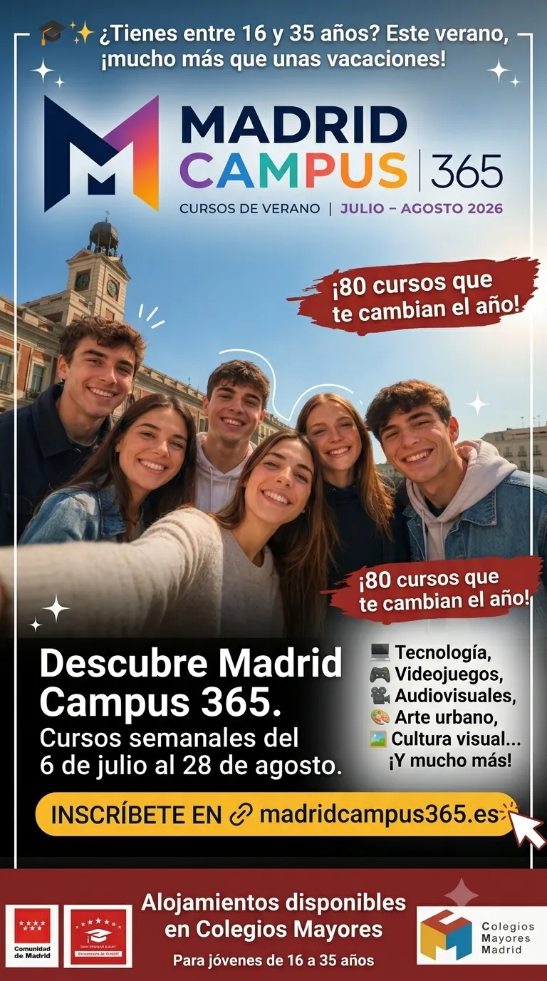 La Comunidad de Madrid lanza Madrid Campus 365 para jóvenes este verano