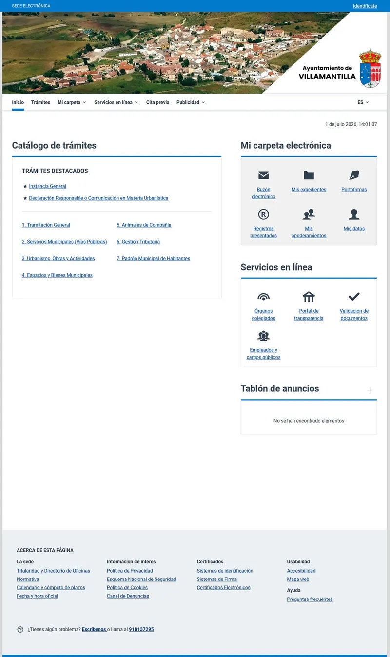 Villamantilla estrena sede electrónica para agilizar trámites municipales