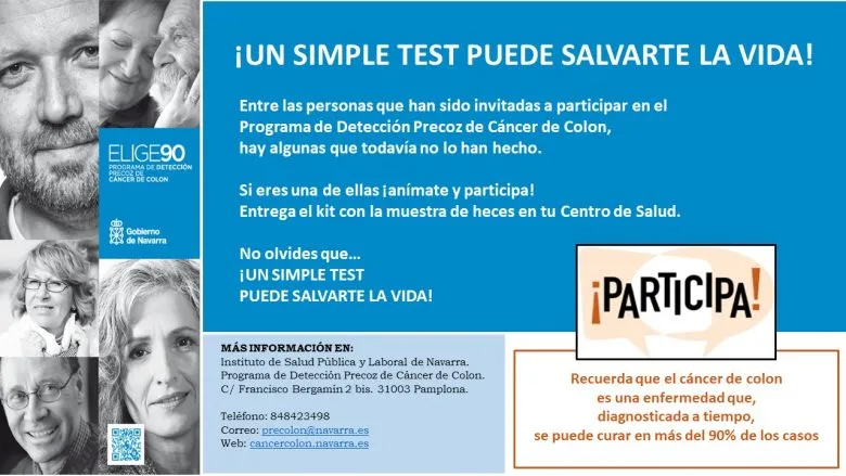 Recordatorio del programa de detección precoz de cáncer de colon