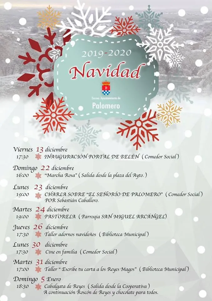Palomero anuncia su programa de actividades navideñas para 2019