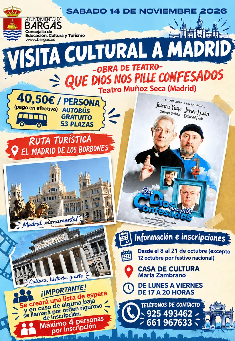 Bargas organiza una salida cultural a Madrid con visita guiada y teatro