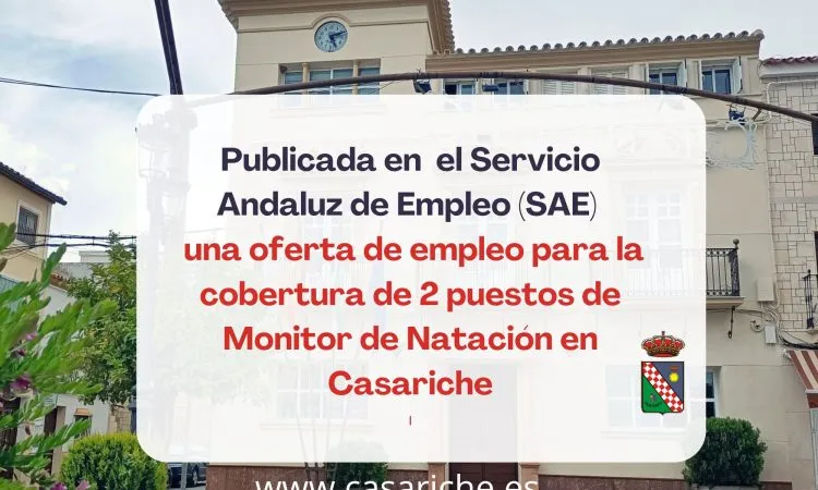 Casariche abre plazo para dos puestos de monitor de natación en el SAE