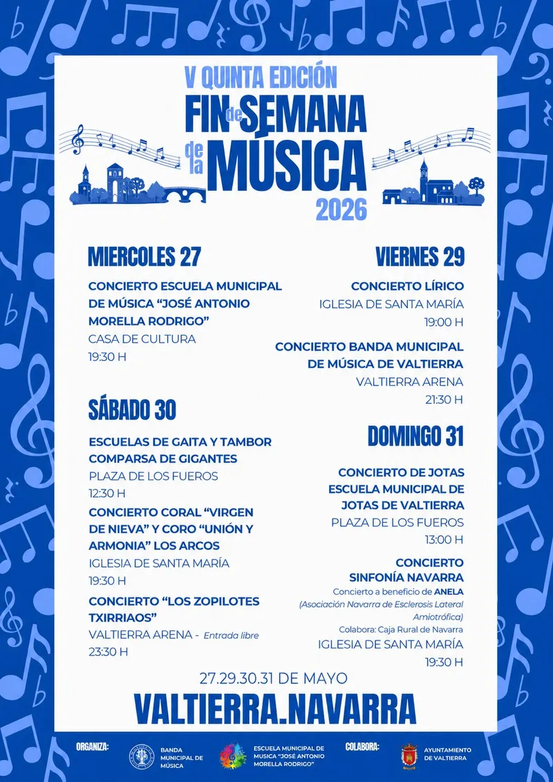 Valtierra celebra la quinta edición del Fin de Semana de la Música con conciertos gratuitos