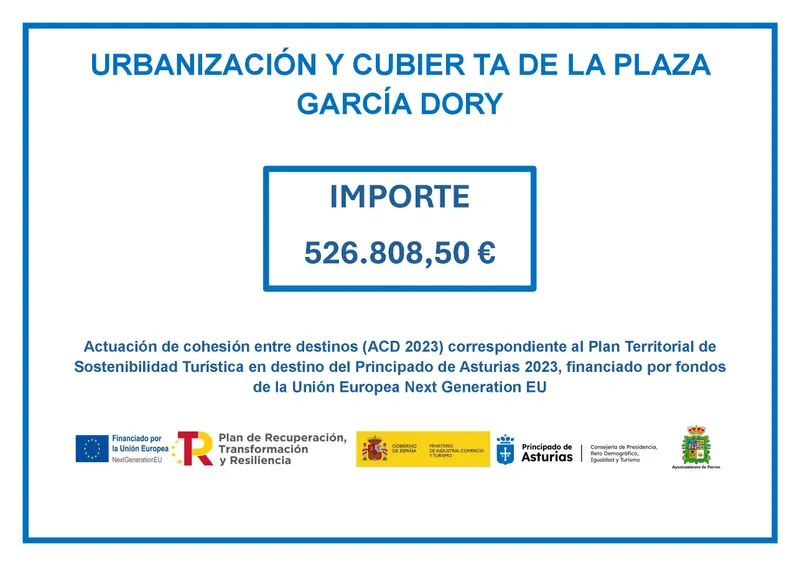 Parres avanza en la urbanización y cubierta de la Plaza García Dory