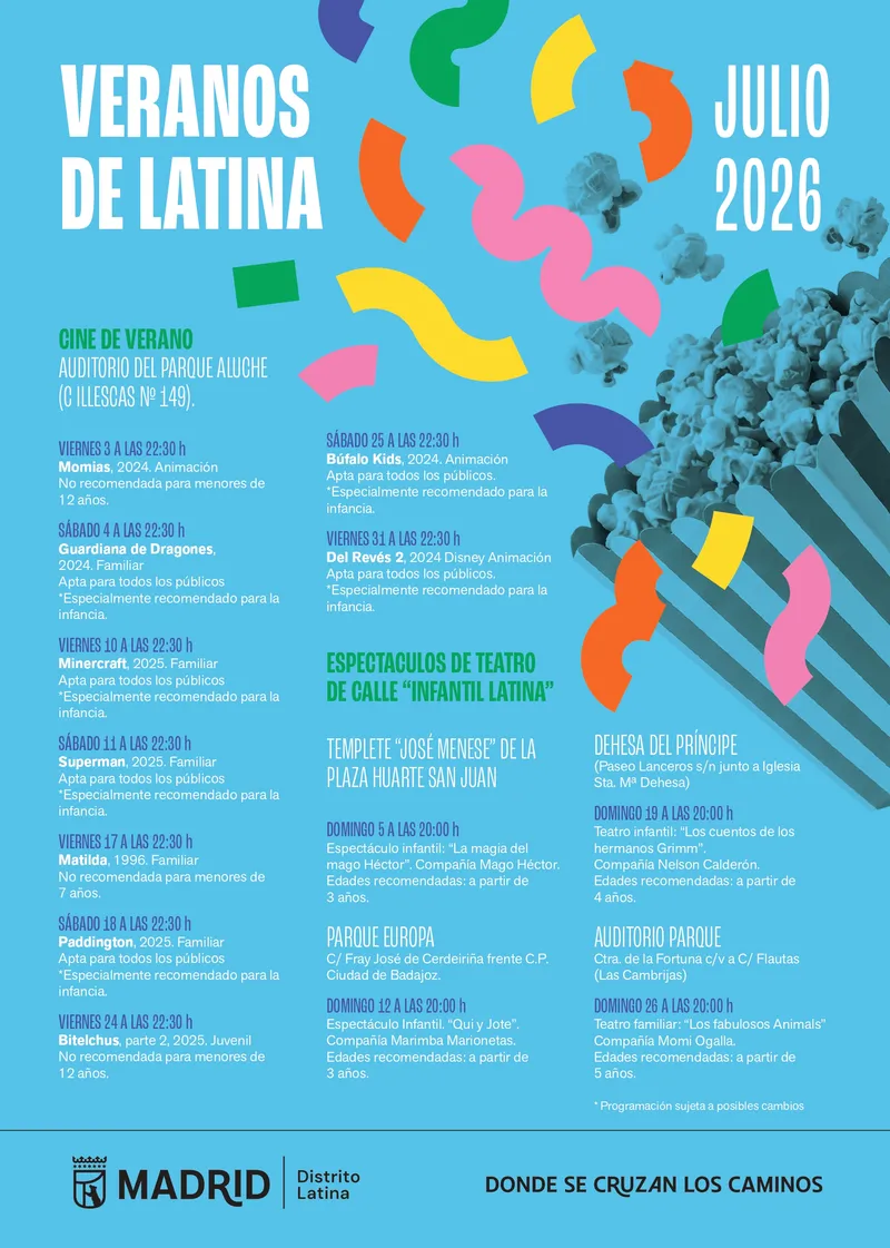 Latina presenta su programación cultural y de ocio para el verano 2026