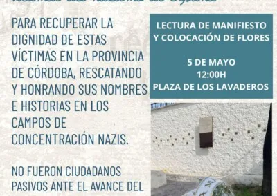 Posadas homenajea la memoria de las víctimas del nazismo y la Guerra Civil