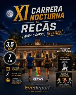 La XI Carrera Nocturna de Recas ilumina la noche del 28 de agosto