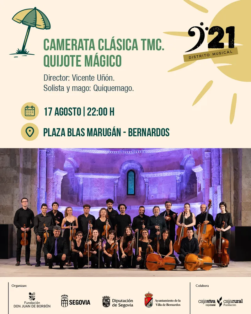 Bernardos se ilumina con «Quijote Mágico»: música clásica y magia en la Plaza Blas Marugán