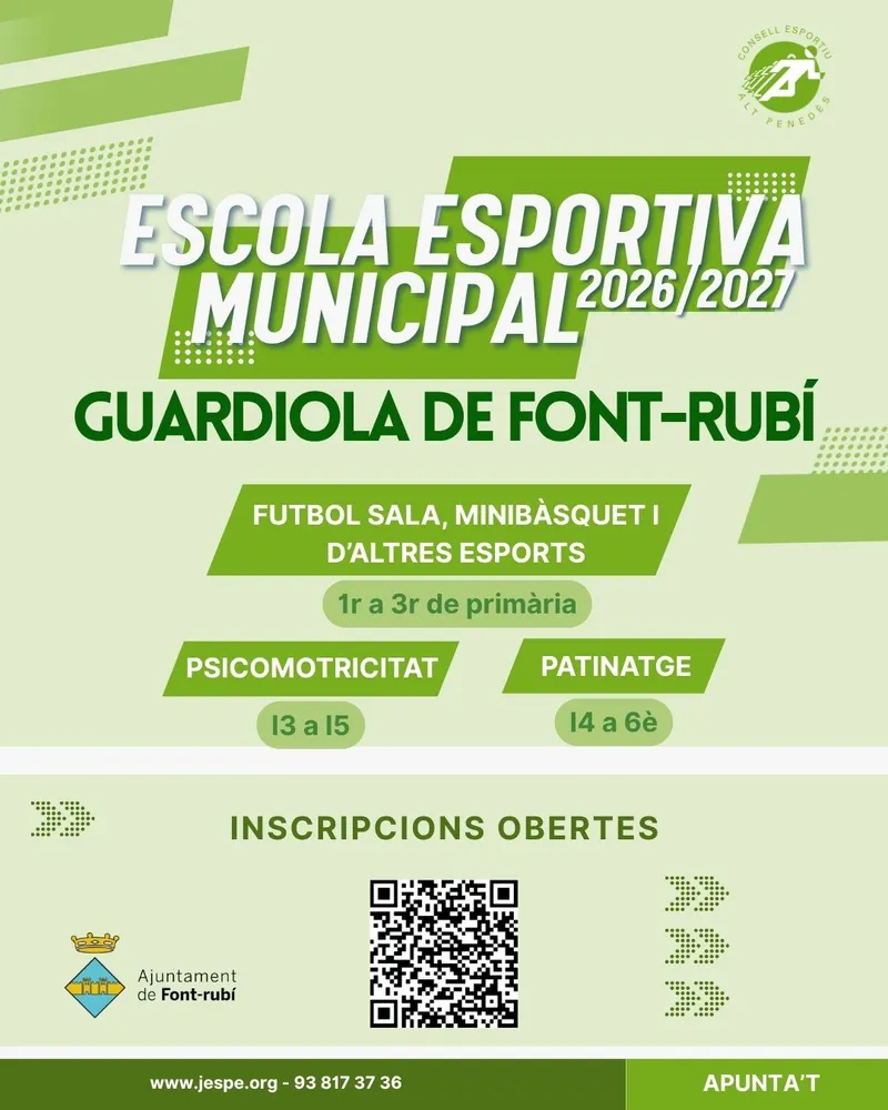 Font-rubí lanza la Escuela Deportiva Municipal para el curso 2026/2027
