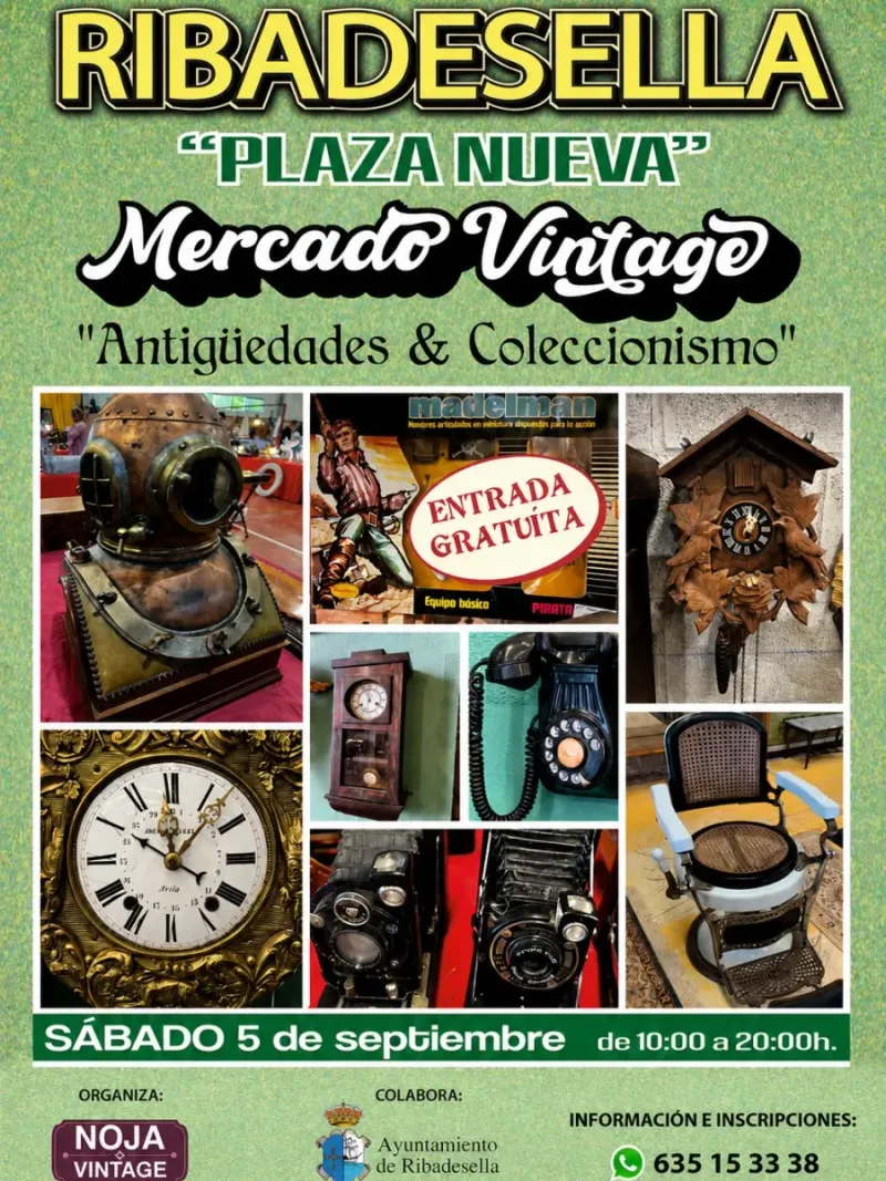 Ribadesella acoge un Mercado Vintage con antigüedades y coleccionismo