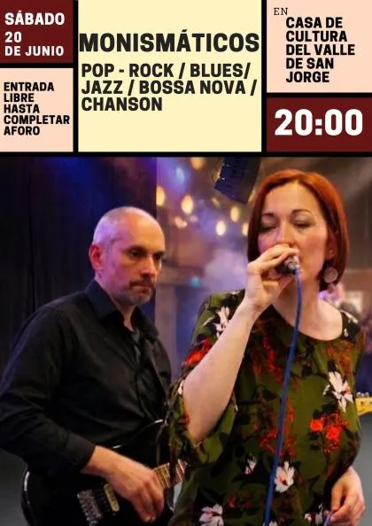 Monismáticos Dúo ofrecerá un concierto de pop-rock, blues y jazz en Nueva de Llanes