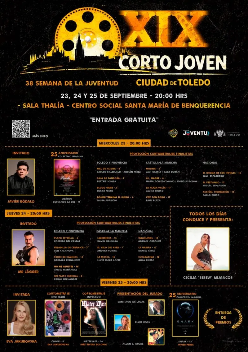 Toledo celebra la XIX edición del Concurso Corto-Joven con 22 cortometrajes finalistas