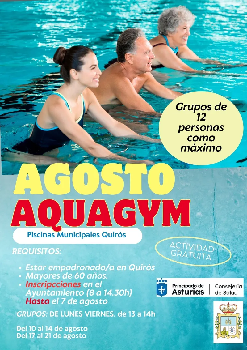 Acuagym en Quirós: inscripciones abiertas hasta el 7 de agosto