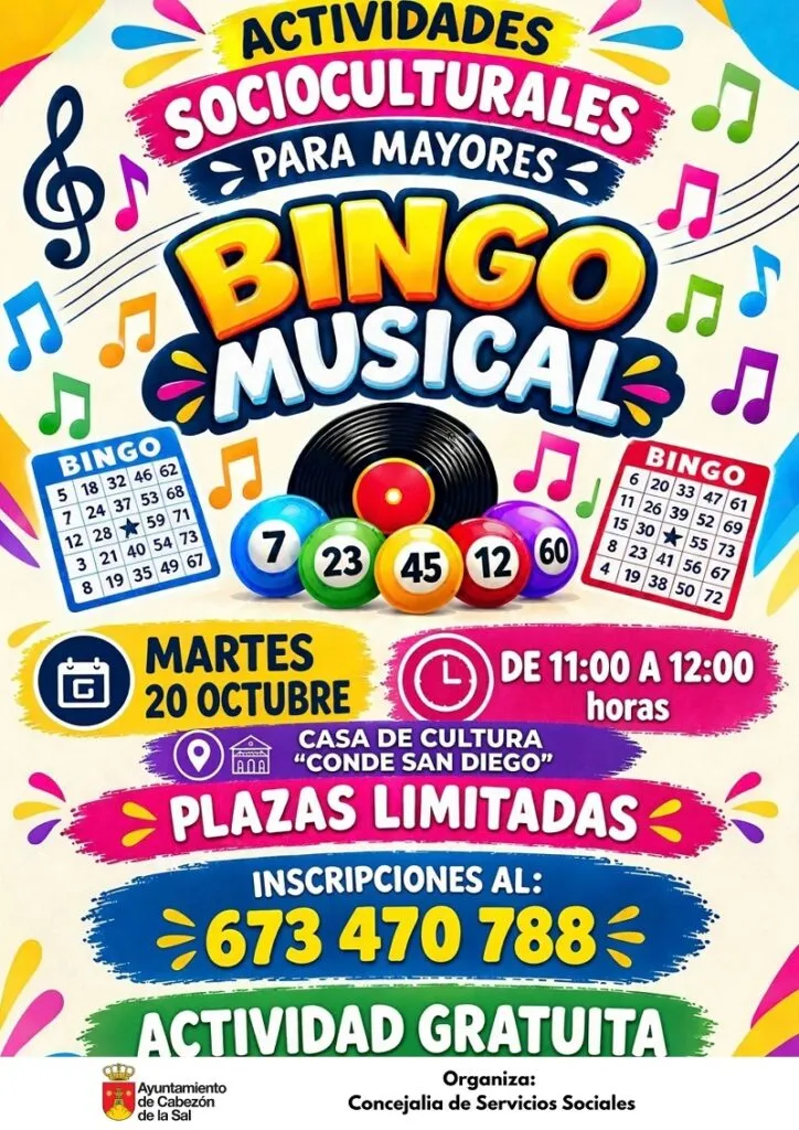 Cabezón de la Sal celebra un Bingo Musical gratuito para mayores
