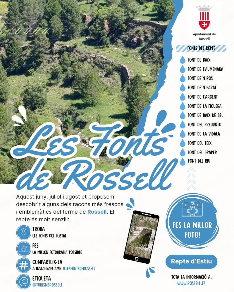 Rossell lanza el "Repte d'estiu: Les Fonts de Rossell" para descubrir la naturaleza local