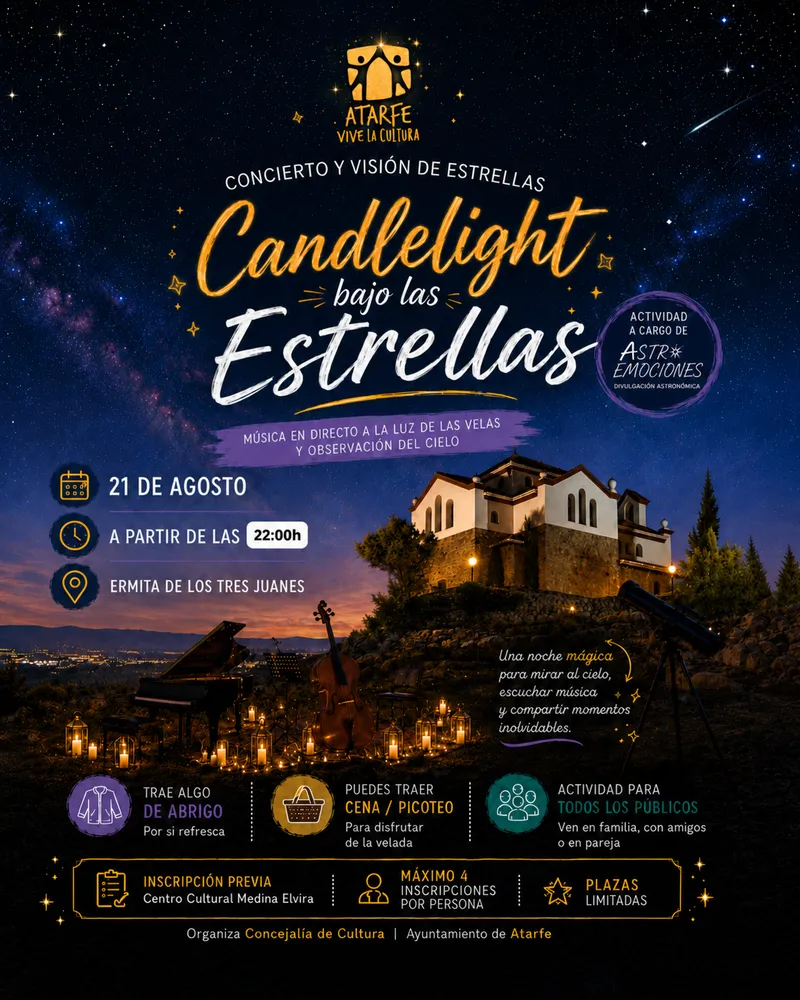 Atarfe celebra una noche de música y estrellas en la Ermita de los Tres Juanes