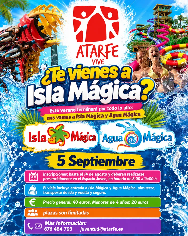 Atarfe organiza una excursión a Isla Mágica y Agua Mágica para el 5 de septiembre