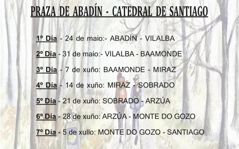 Abadín organiza una caminata por etapas del Camino de Santiago este verano