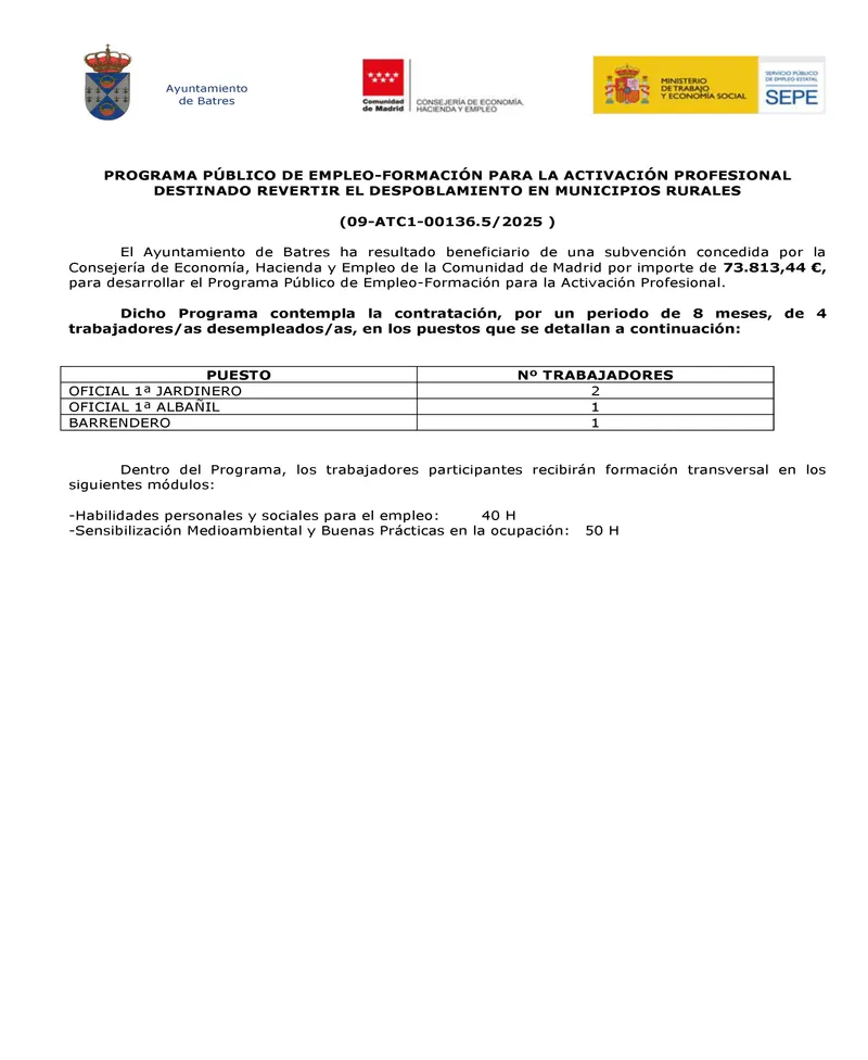 Batres impulsa la empleabilidad con programas de formación y empleo para 2025