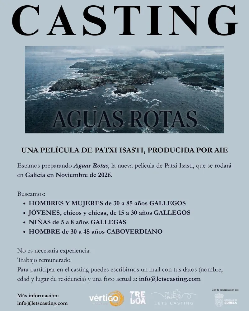 Burela busca extras y actores secundarios para el rodaje de 'Aguas Rotas'