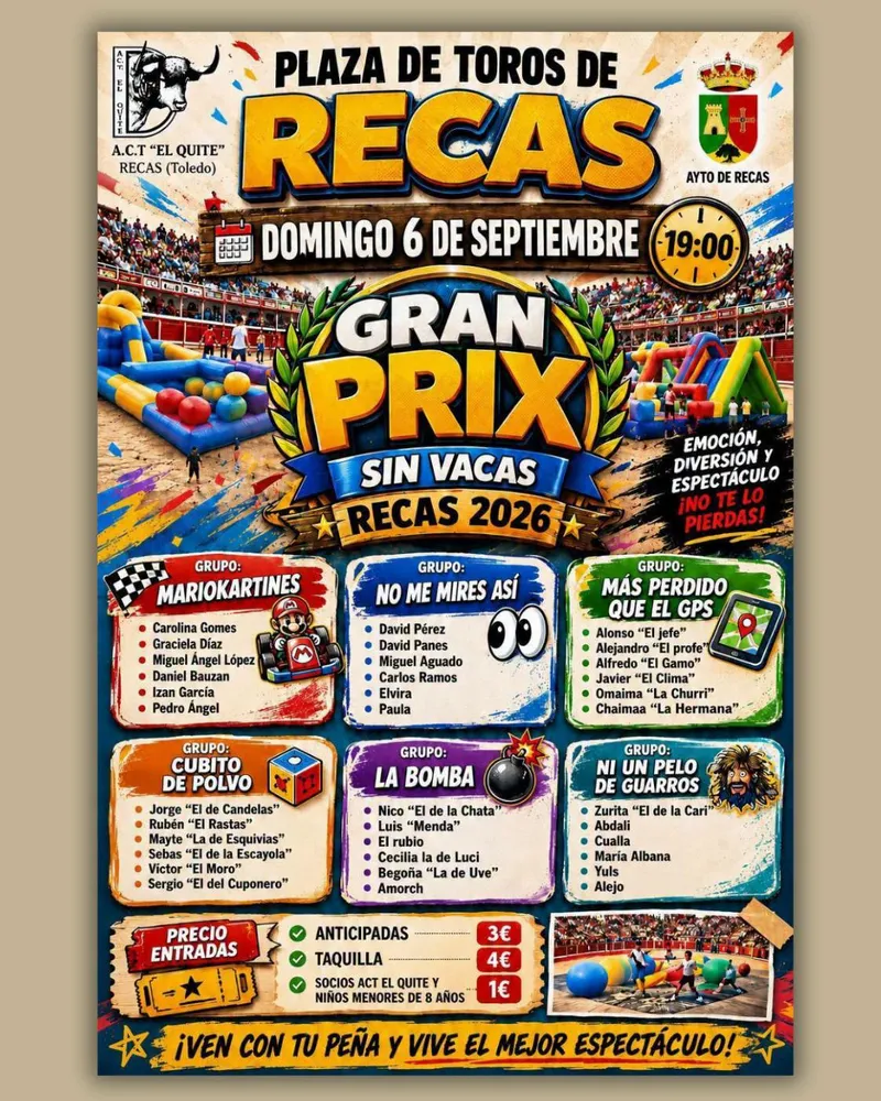 Recas celebra el Gran Prix 2026 con competiciones entre peñas