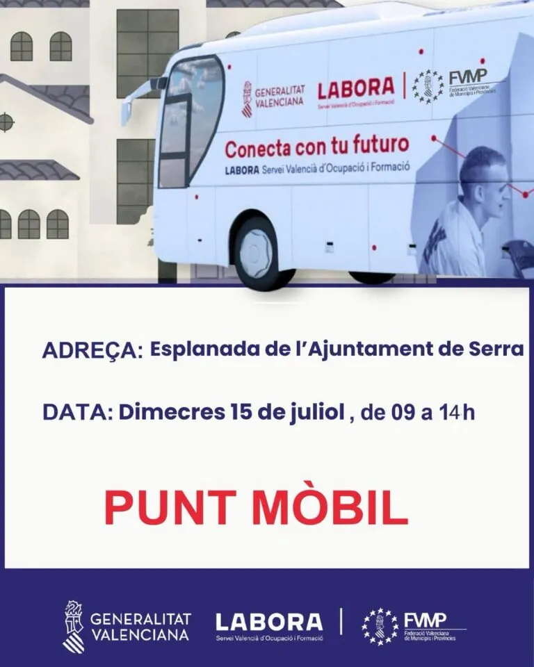 Punto Móvil de Empleo de Labora en Serra el 15 de Julio