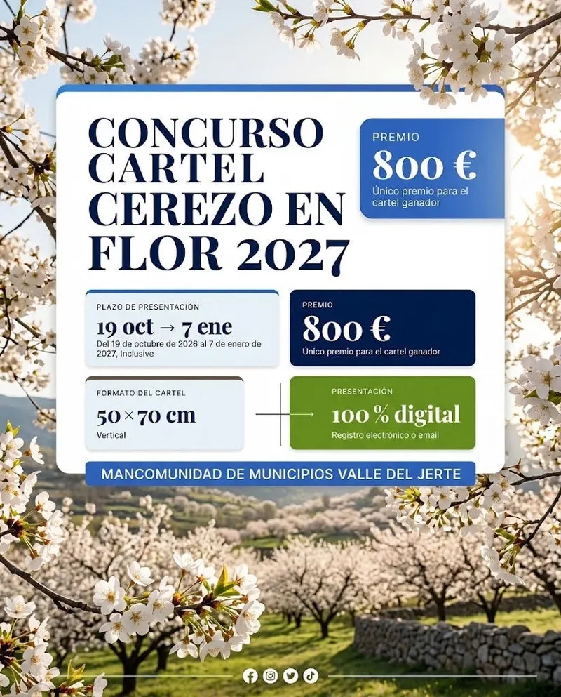 Concurso de cartel para la Floración del Valle del Jerte: 800€ en juego