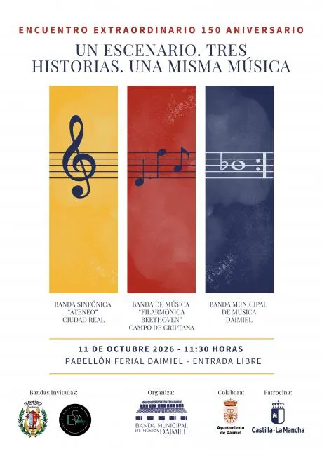 Daimiel celebra 150 años de su Banda Municipal con un concierto junto a Campo de Criptana y Ciudad Real