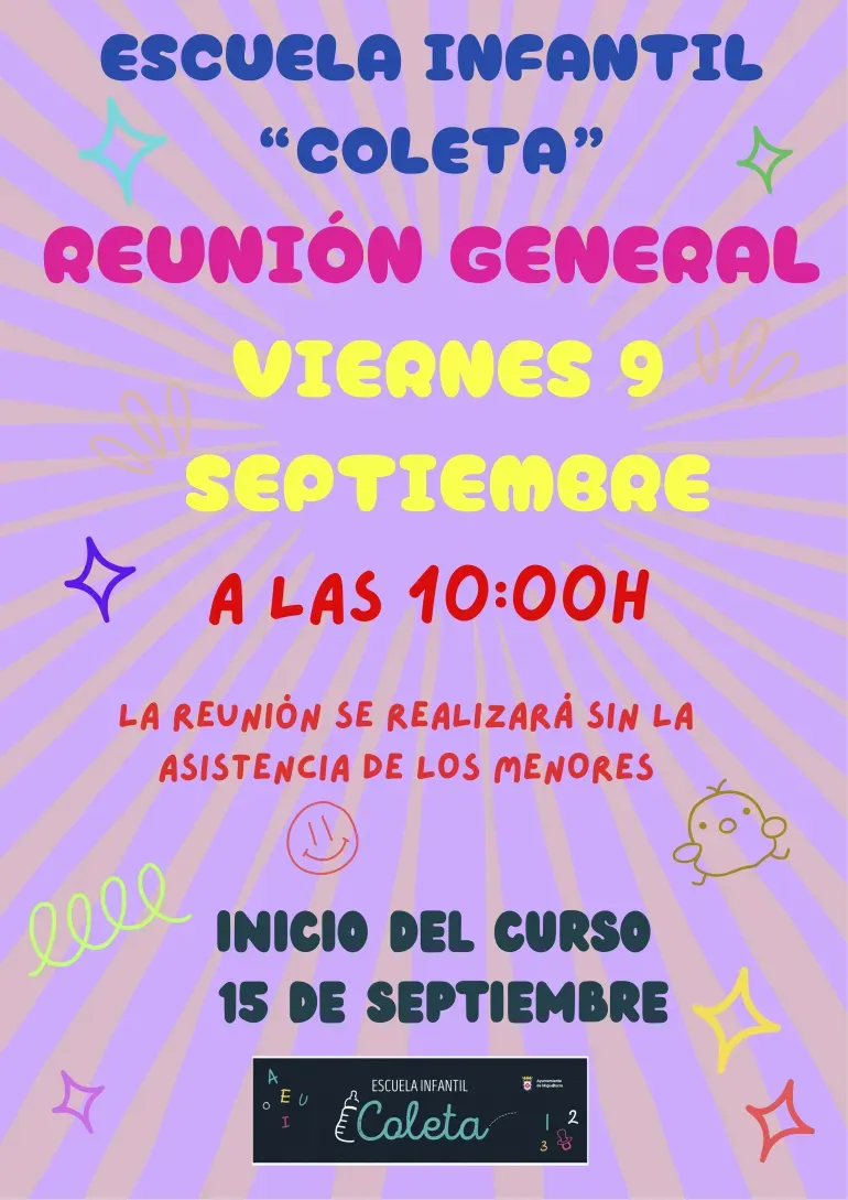Escuela Infantil Coleta de Miguelturra convoca reunión informativa para el curso 2026-2027
