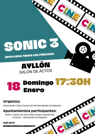 Ayllón acoge la proyección de 'Sonic 3' este domingo 18 de enero