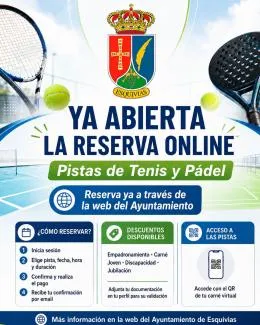 Esquivias abre la reserva online de sus pistas de tenis y pádel