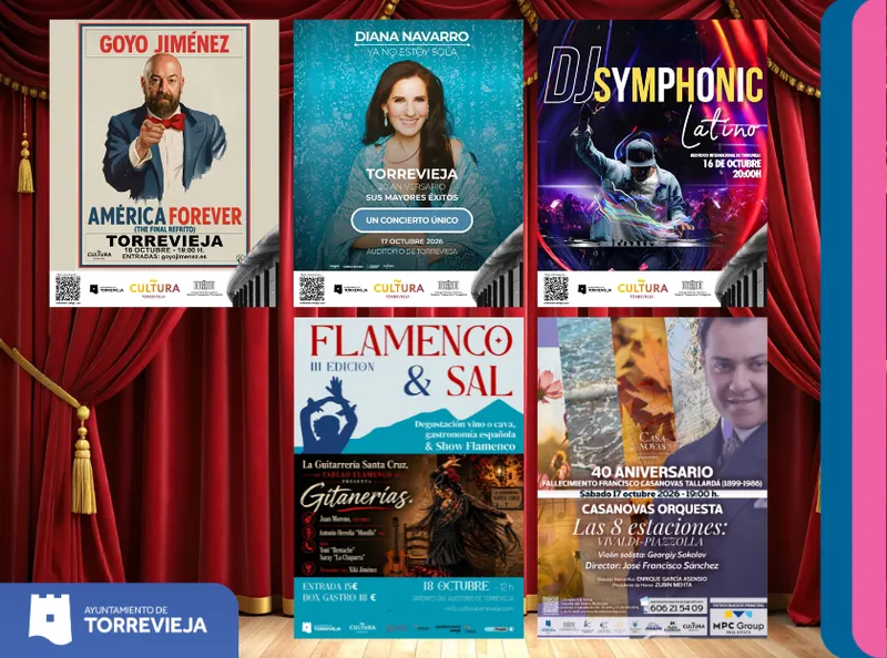 Torrevieja celebra un fin de semana cultural con Diana Navarro, Goyo Jiménez y DJ Symphonic Latino