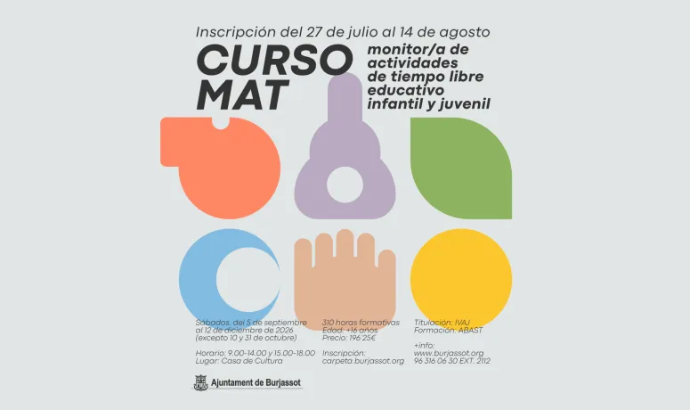 Burjassot abre inscripciones para curso de Monitor de Tiempo Libre en septiembre
