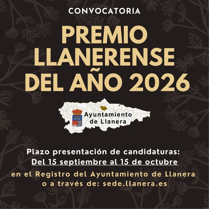 Llanera abre el plazo para proponer candidatos al premio Llanerense del Año 2026