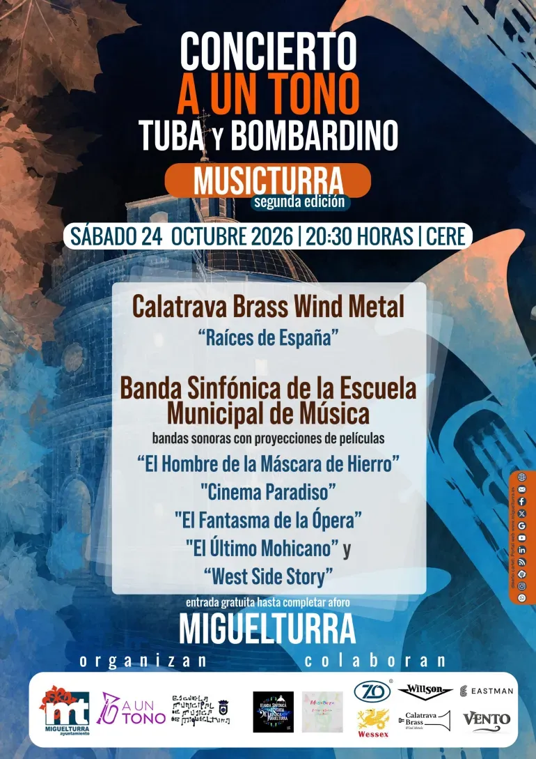 Miguelturra celebra el Festival 'A un tono' con un concierto gratuito de tuba y bombardino