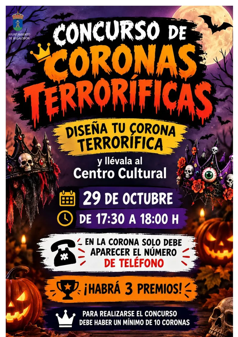 Villalobón convoca el concurso 'Coronas Terroríficas 2026' para Halloween