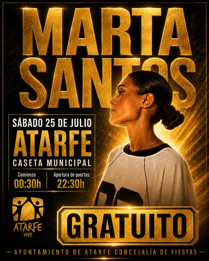 Marta Santos protagoniza una noche de fiesta gratuita en Atarfe