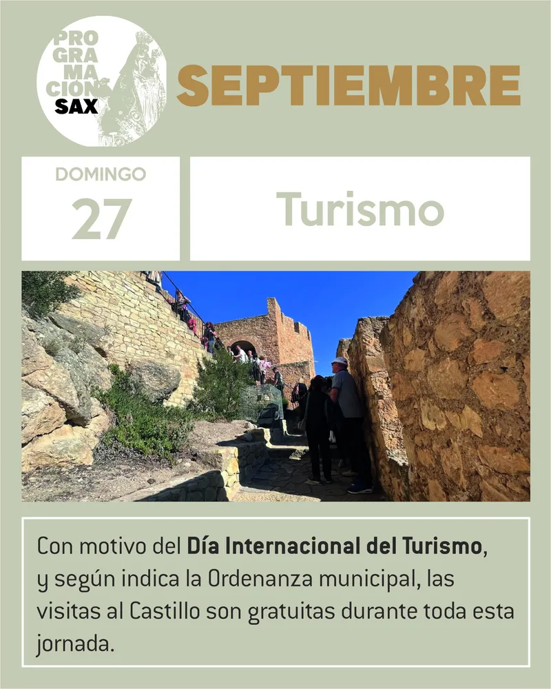 Sax celebra el Día Internacional del Turismo con acceso gratuito al castillo