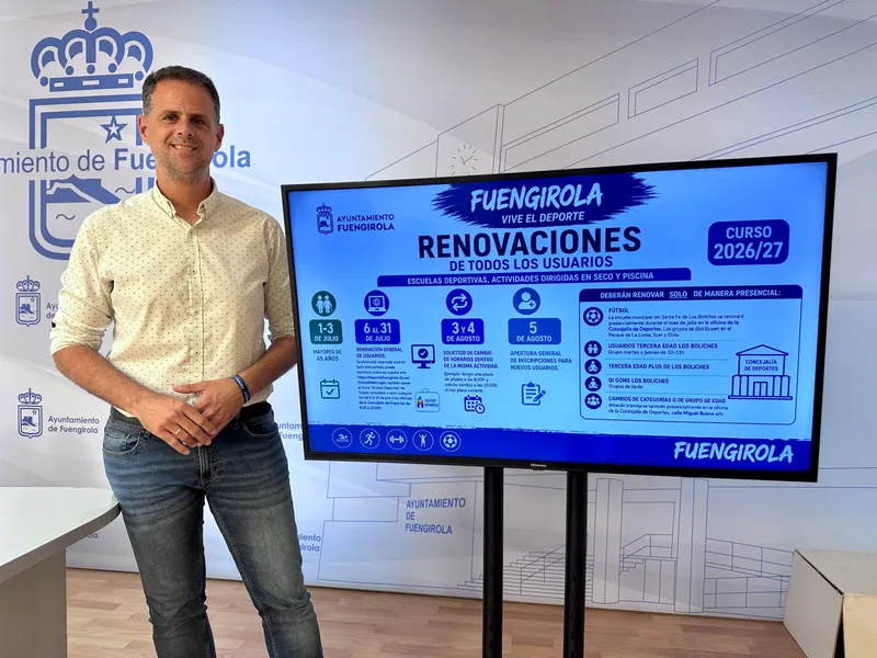 Fuengirola abre el plazo de renovación de plazas deportivas para el curso 2026/27